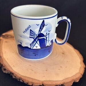 Vintage Blue and White Ceramic Mug